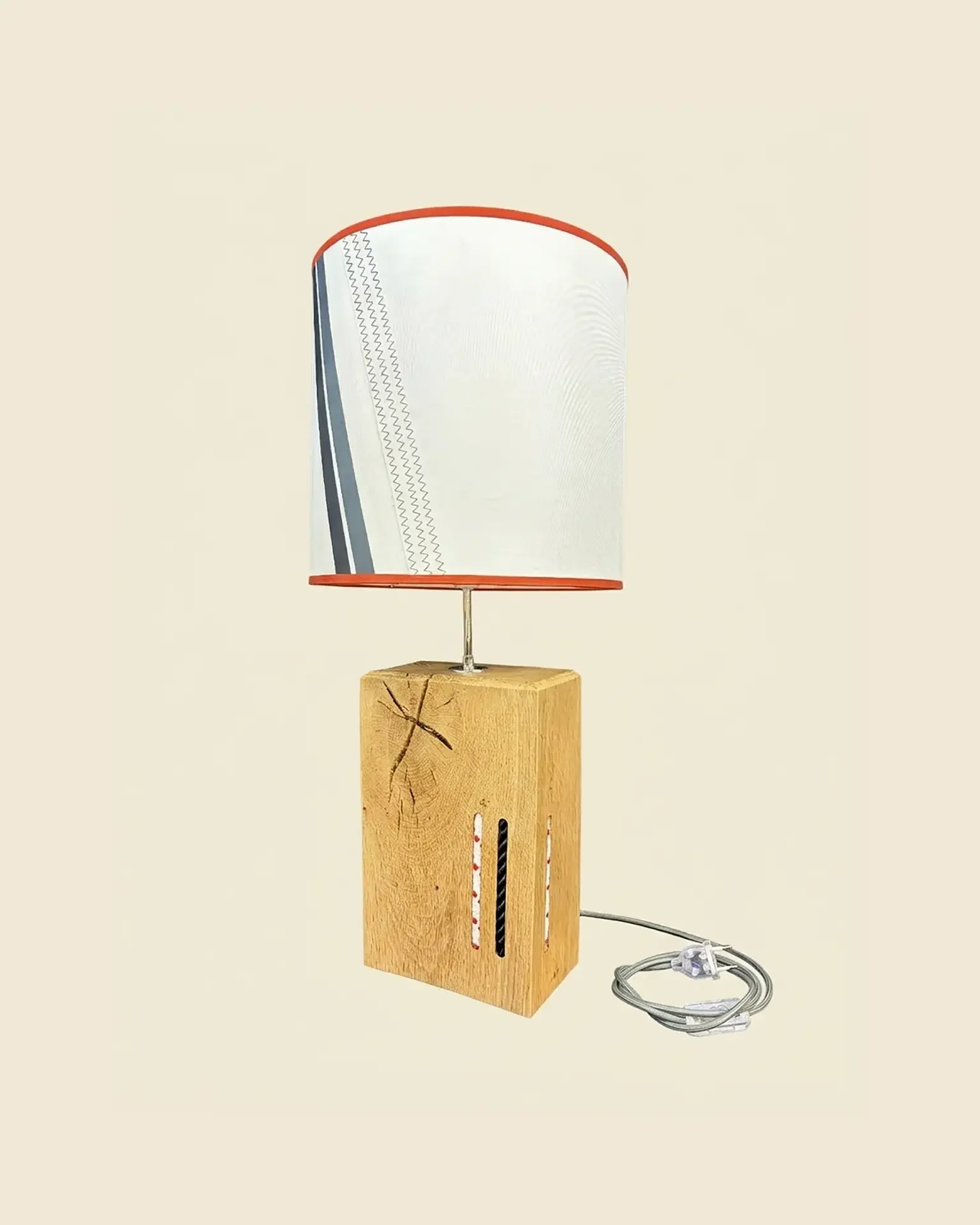 Babord Lamp in colourful recycled boat sail, OÈST Ateliers, Landes