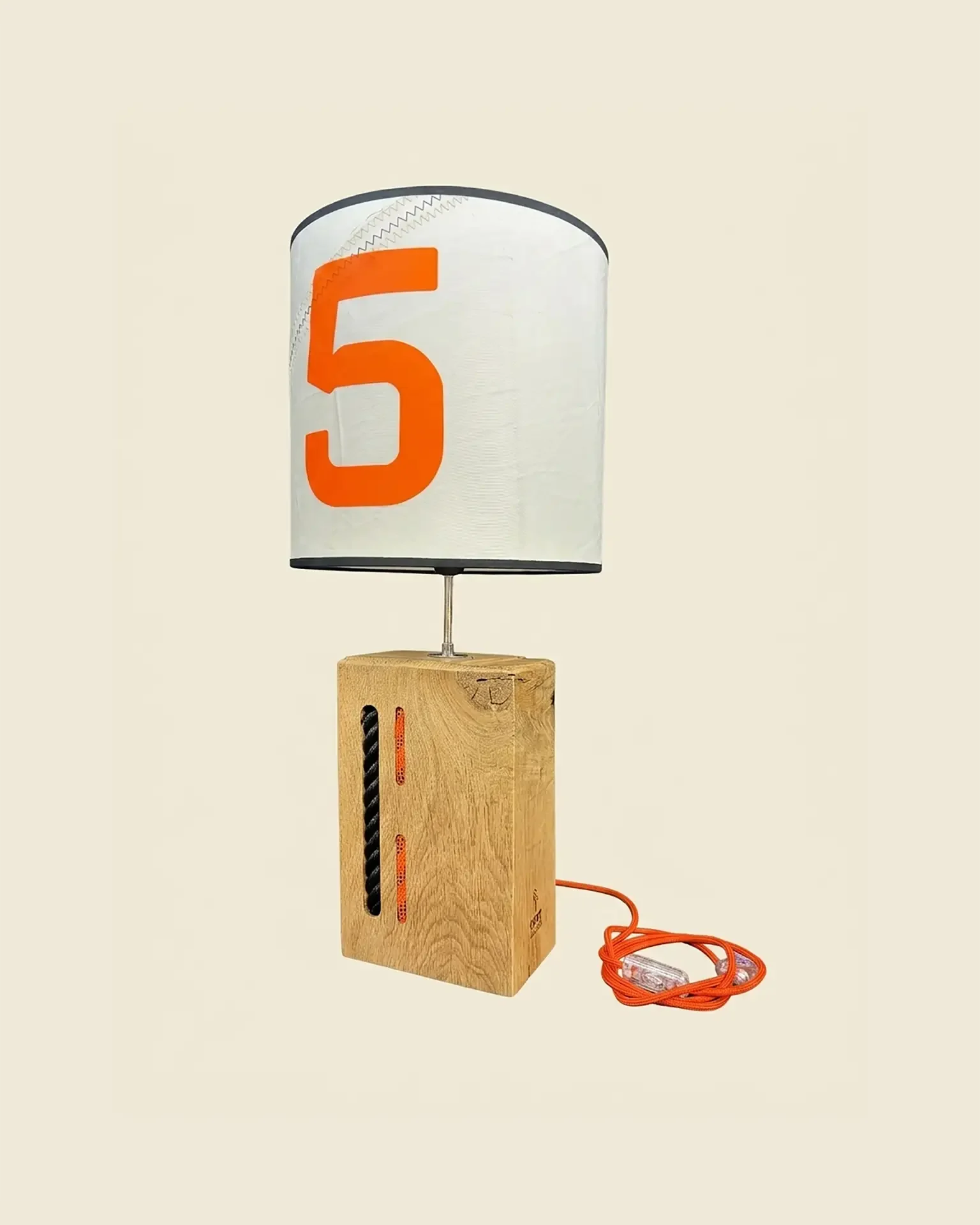 Colourful Lampe Babord in recycled boat sail, OÈST Ateliers, Landes