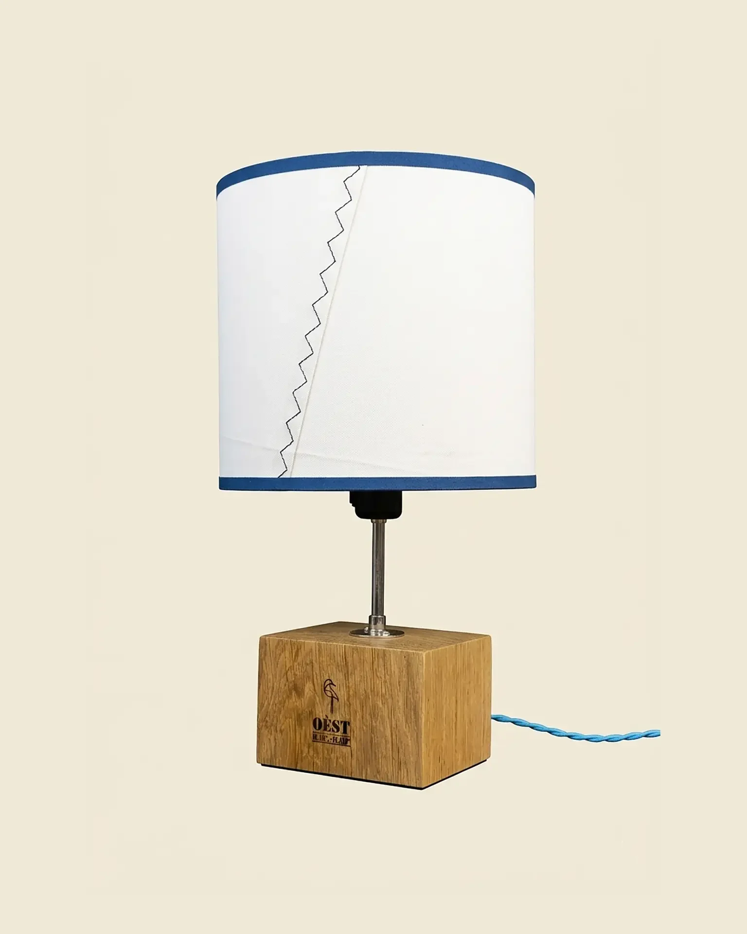 Mini Transat Lamp in recycled boat sail, OÈST Ateliers, Landes