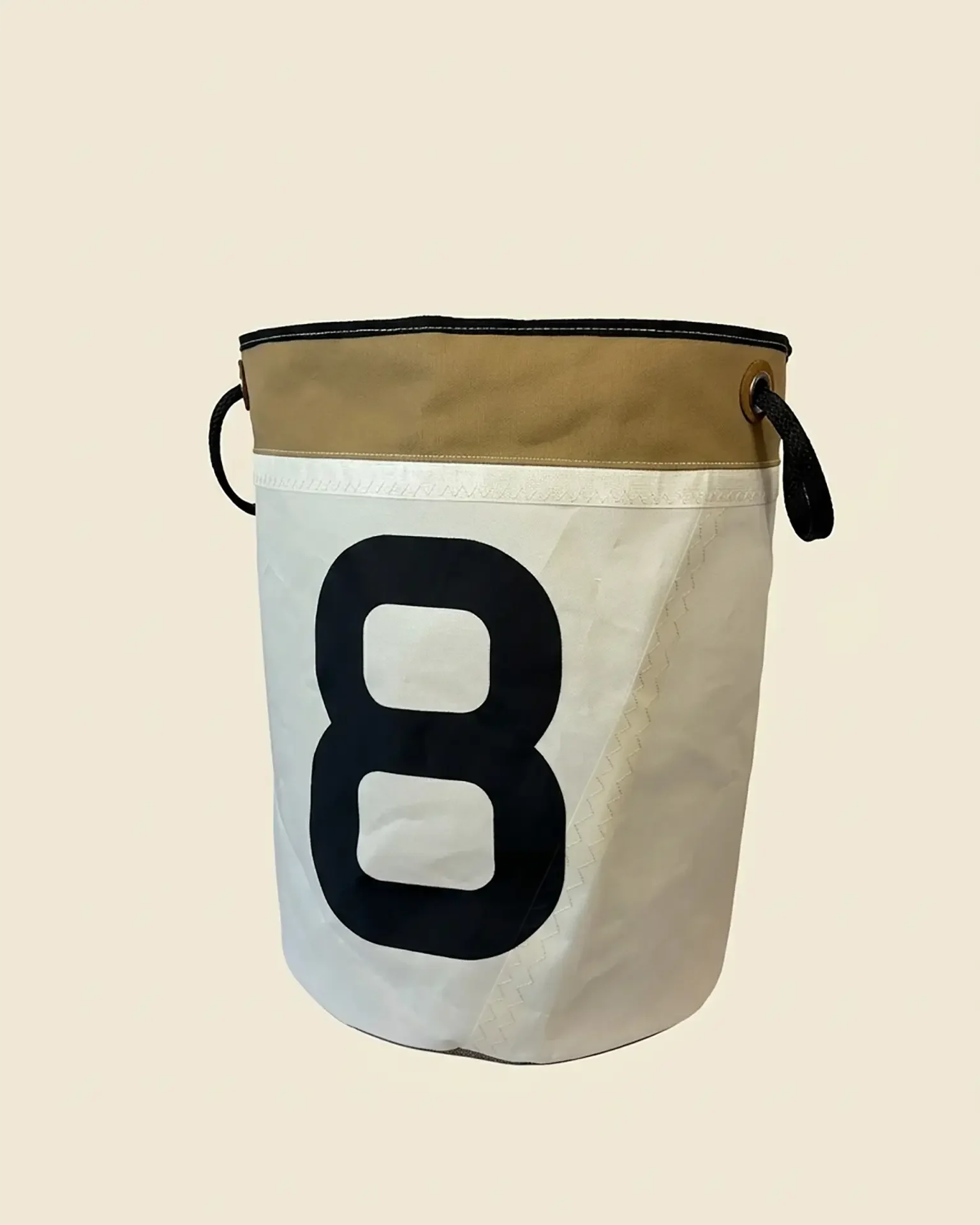 November Basket in recycled boat sail and marine rope, OÈST Ateliers