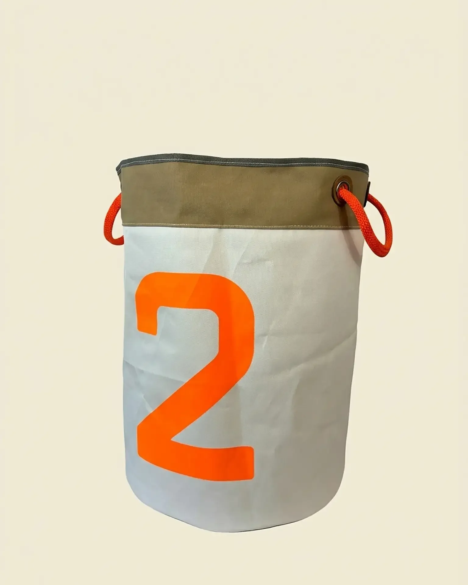 Zulu Basket in recycled boat sail and marine rope, OÈST Ateliers