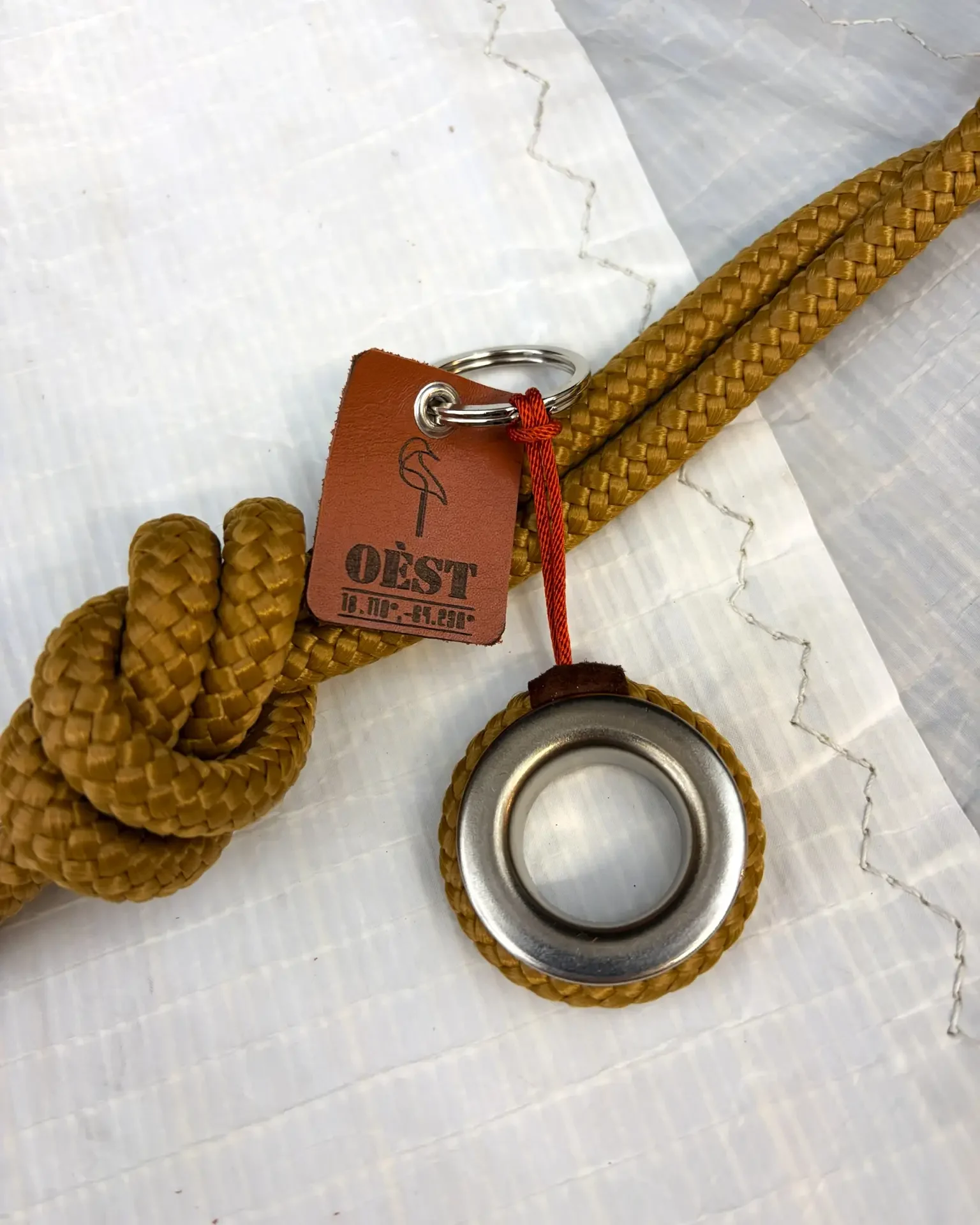 Keyring Biscarrosse, recycled marine rope, OÈST Ateliers, Landes