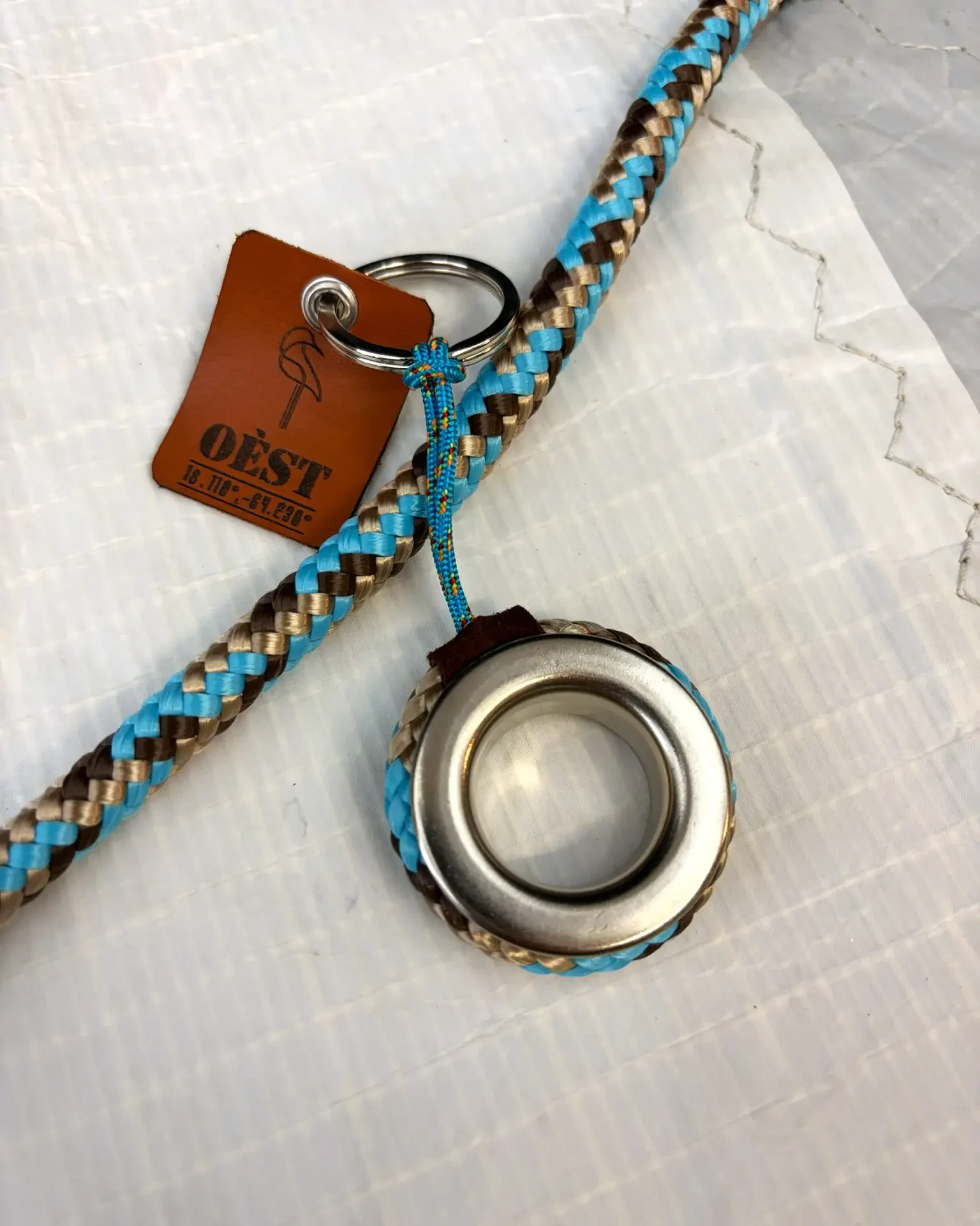 Keyring Cap Ferret, recycled marine rope, OÈST Ateliers, Landes