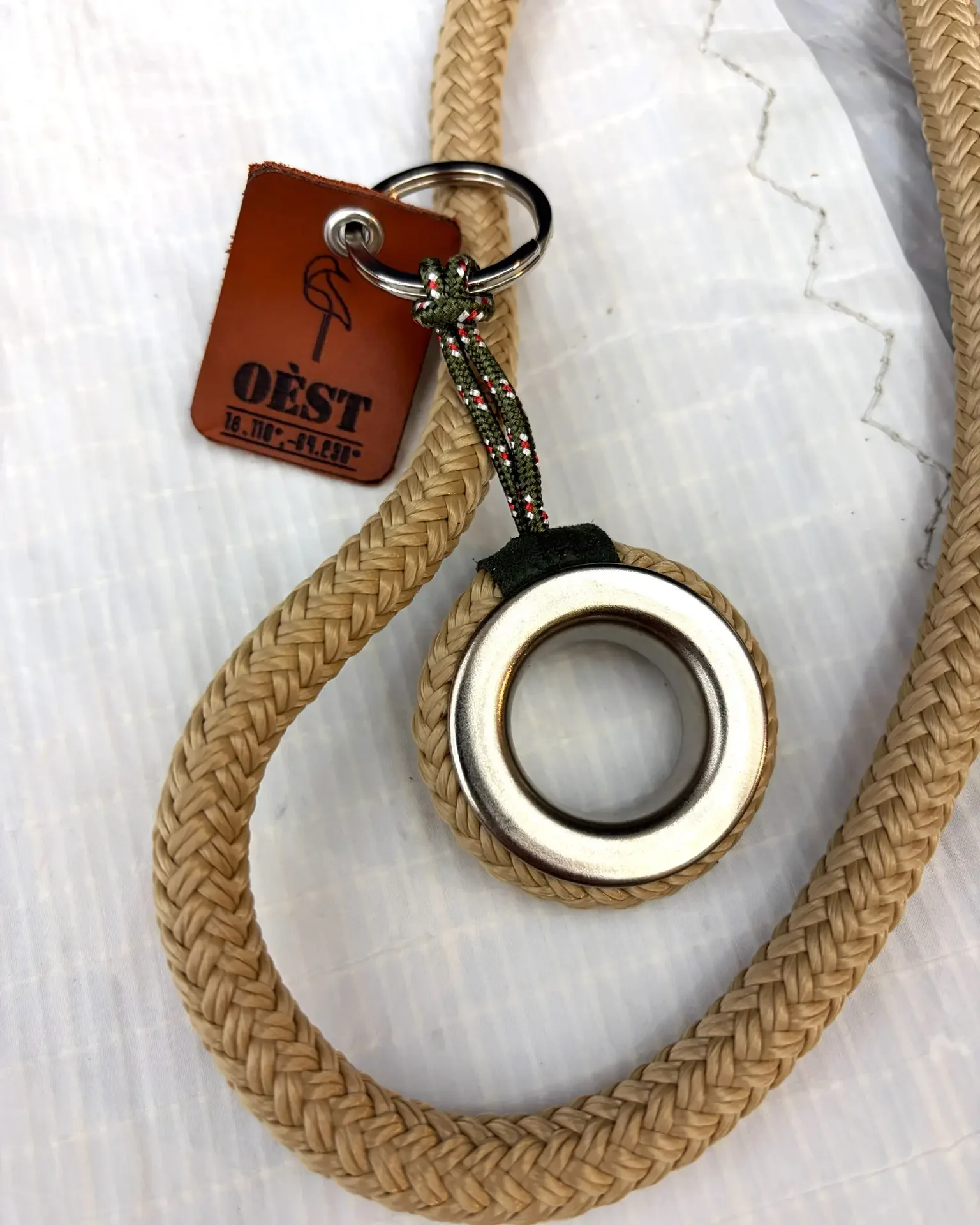 Keyring Hourtin, recycled marine rope, OÈST Ateliers, Landes