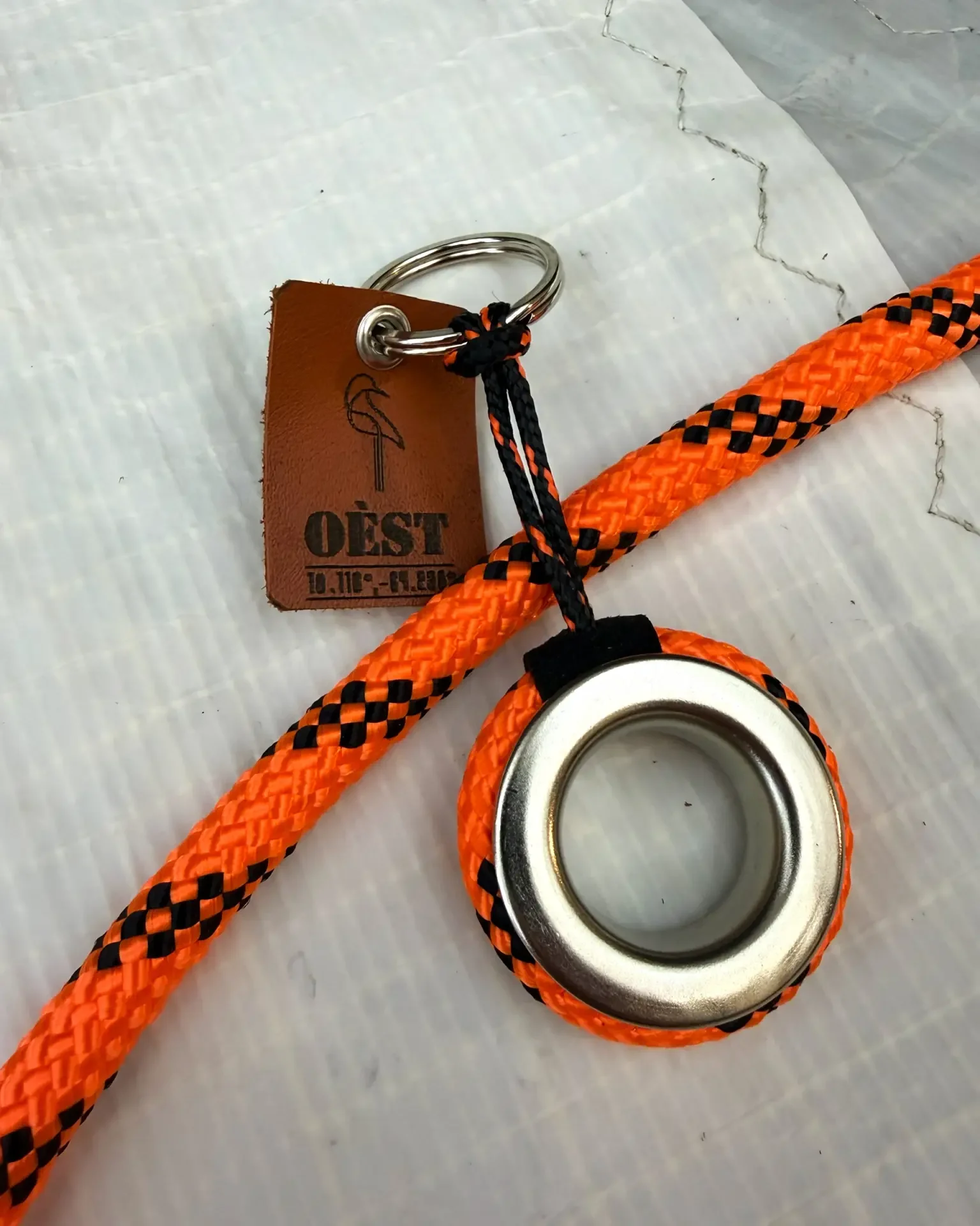 Keyring Lacanau, recycled marine rope, OÈST Ateliers, Landes