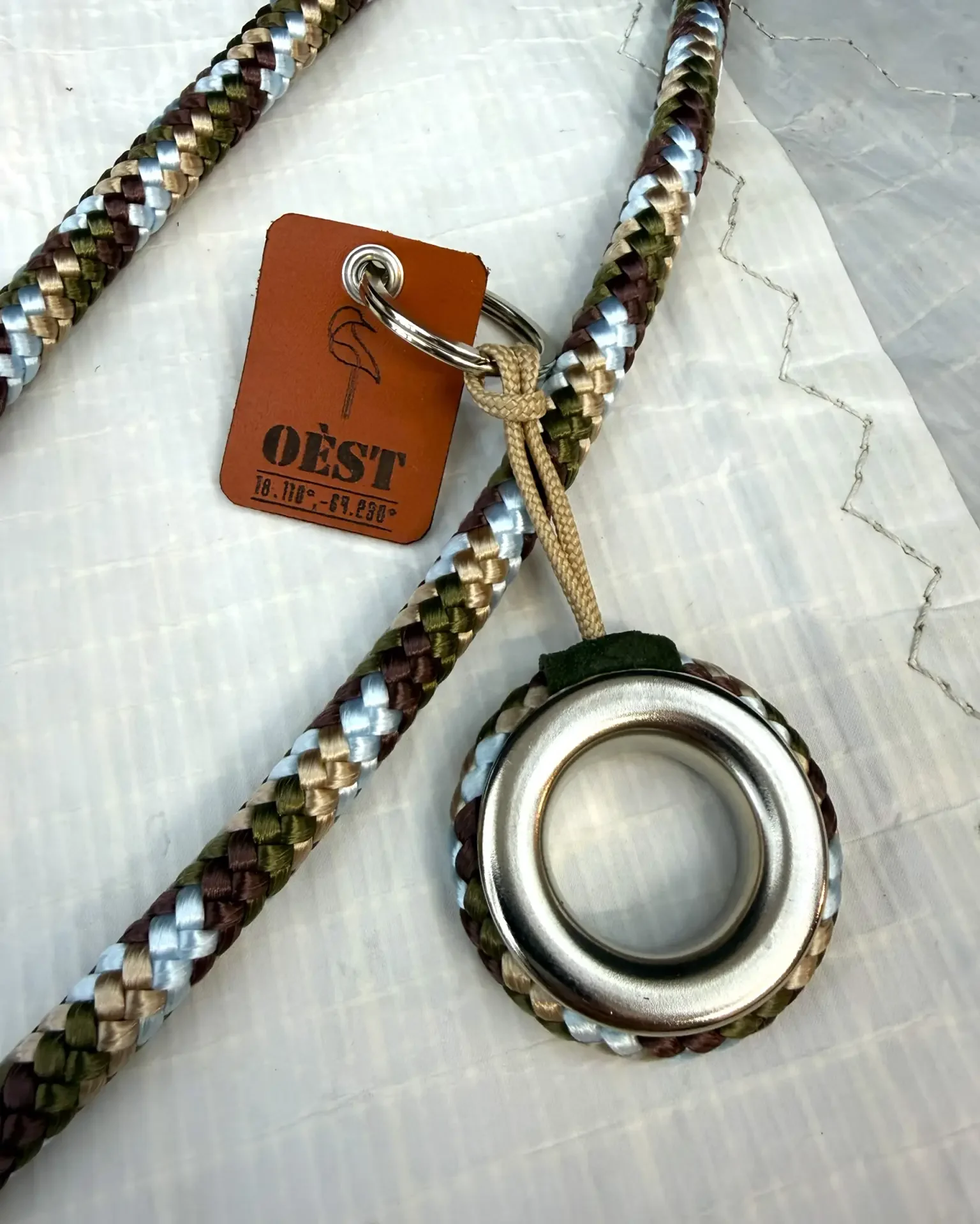 Keyring Seignosse, recycled marine rope, OÈST Ateliers, Landes