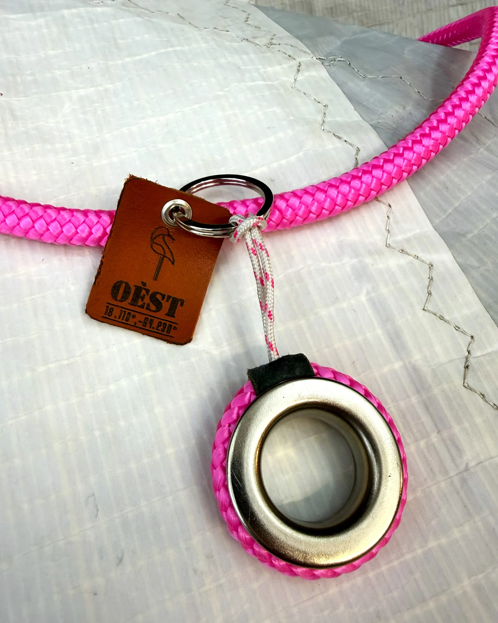 Keyring St Jean de Luz, recycled marine rope, OÈST Ateliers, Landes