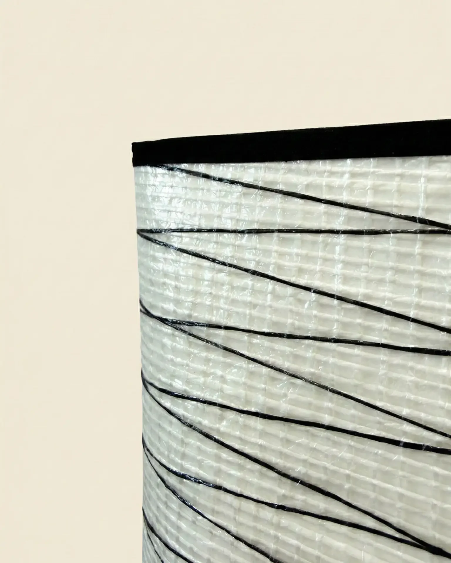 Pendant lampshade in recycled boat sail, OÈST Ateliers, Landes - view 2